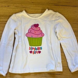 White Birthday Girl Cupcake Shirt